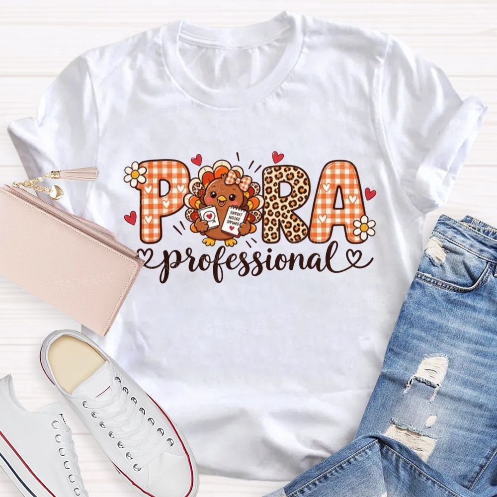 Paraprofessional Thanksgiving Vibes Teacher T-shirt