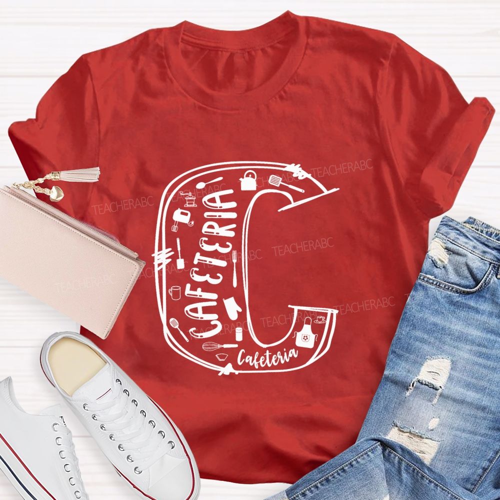 Cafeteria Life Initial C Graphic T-shirt