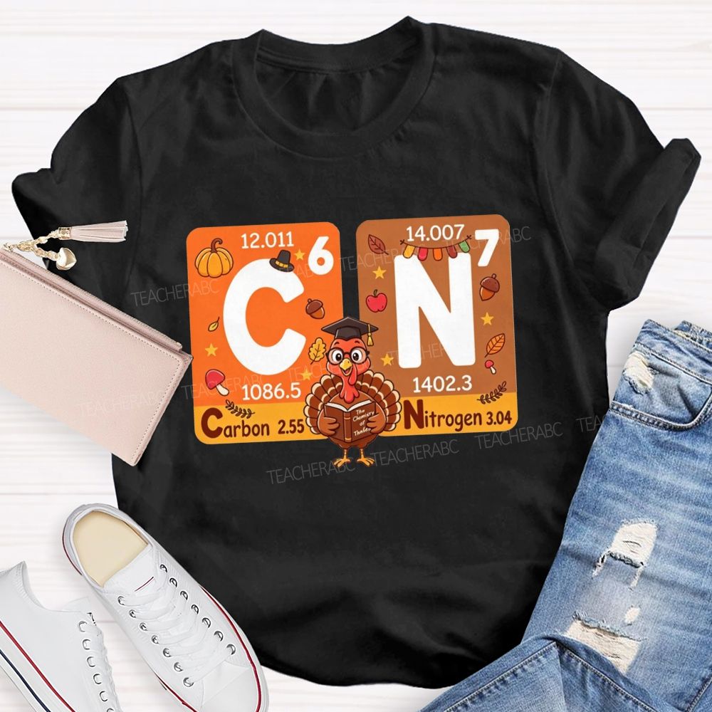 Fall Thanksgiving Turkey Science Teacher T-shirt