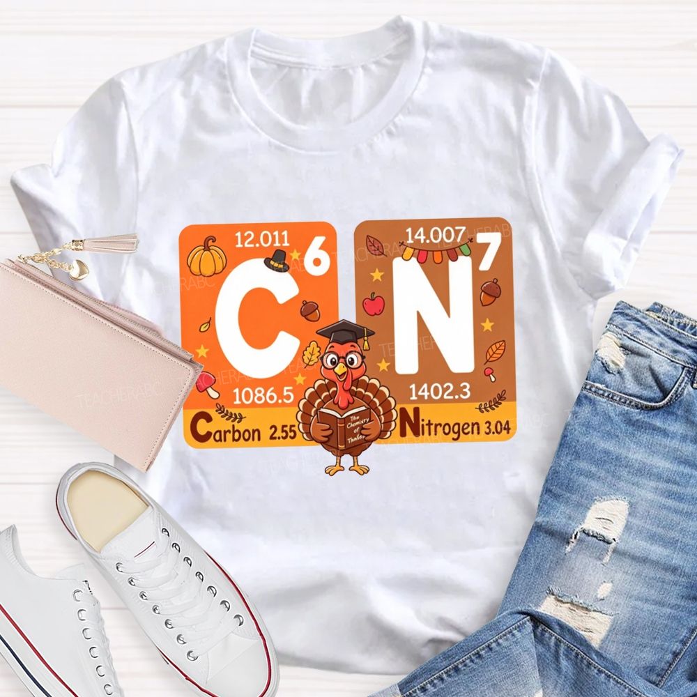 Fall Thanksgiving Turkey Science Teacher T-shirt