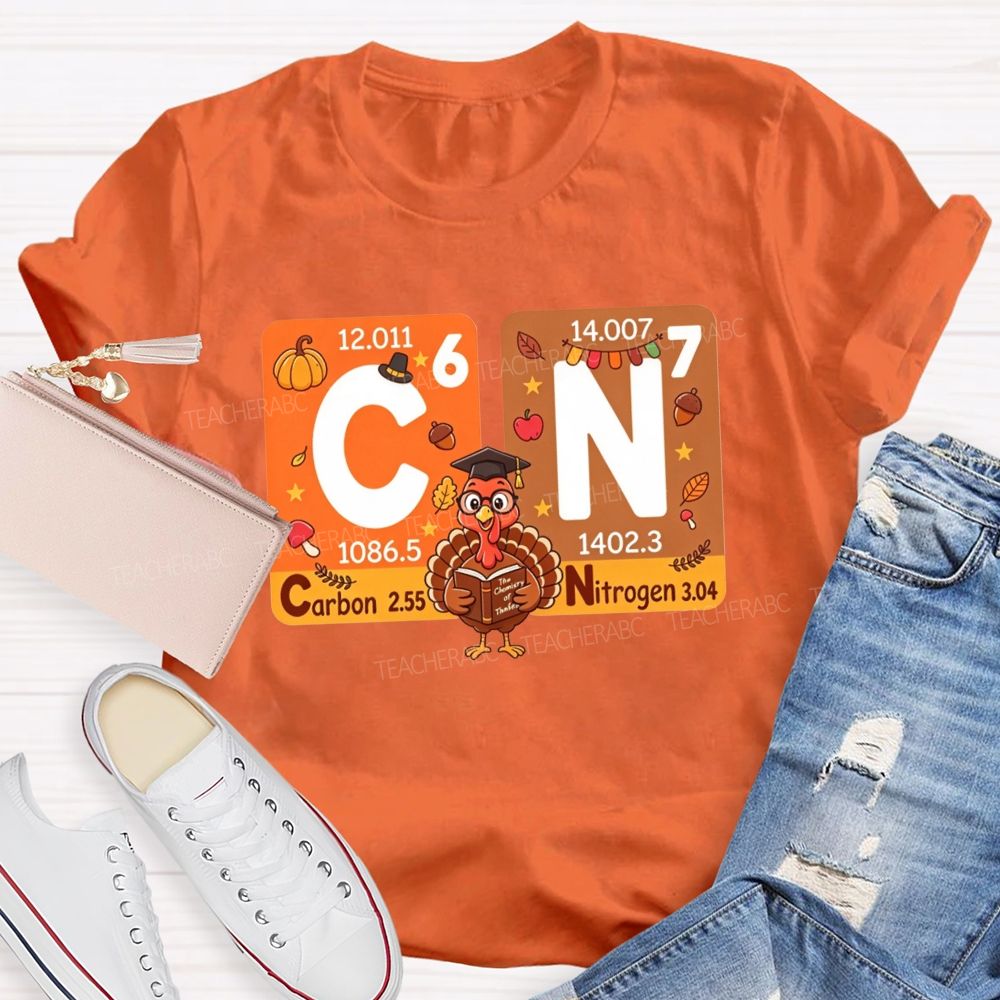 Fall Thanksgiving Turkey Science Teacher T-shirt