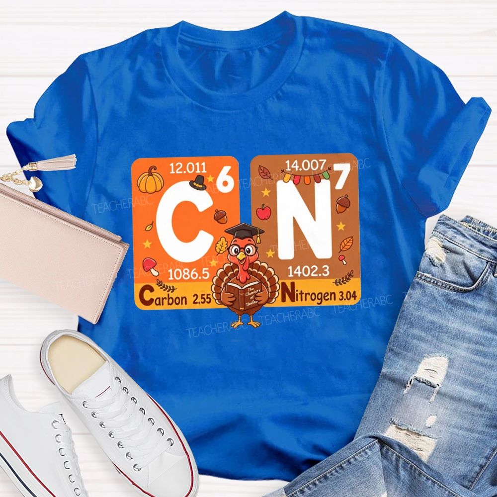 Fall Thanksgiving Turkey Science Teacher T-shirt