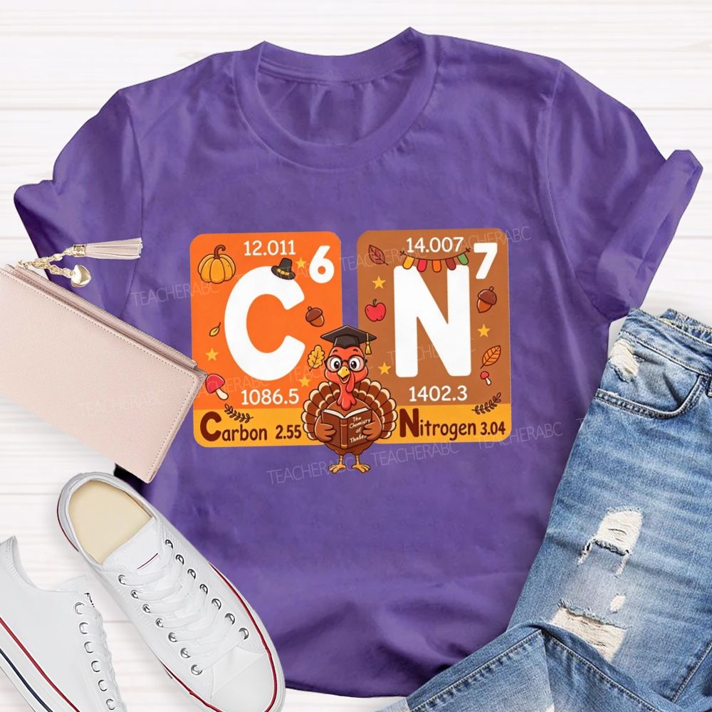 Fall Thanksgiving Turkey Science Teacher T-shirt