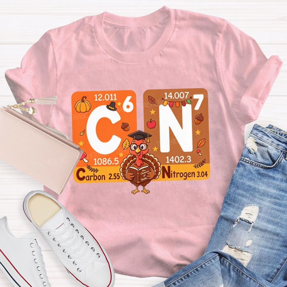 Fall Thanksgiving Turkey Science Teacher T-shirt