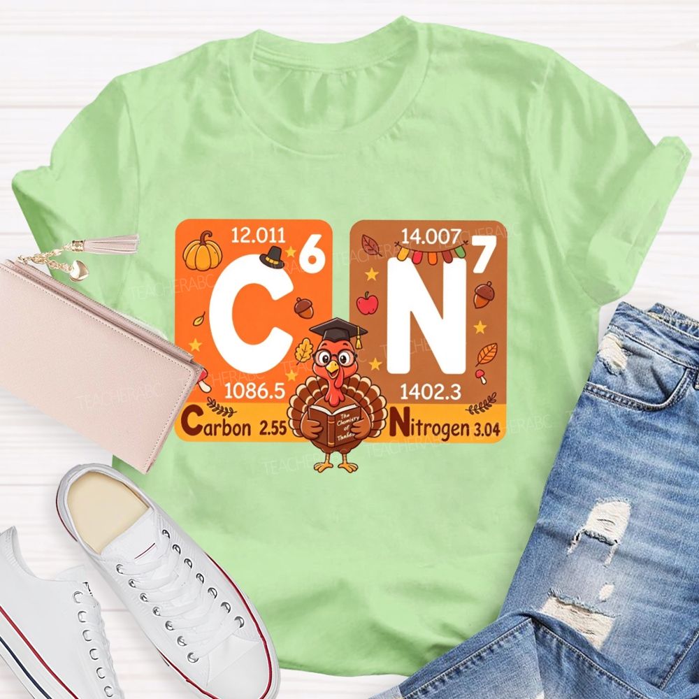 Fall Thanksgiving Turkey Science Teacher T-shirt