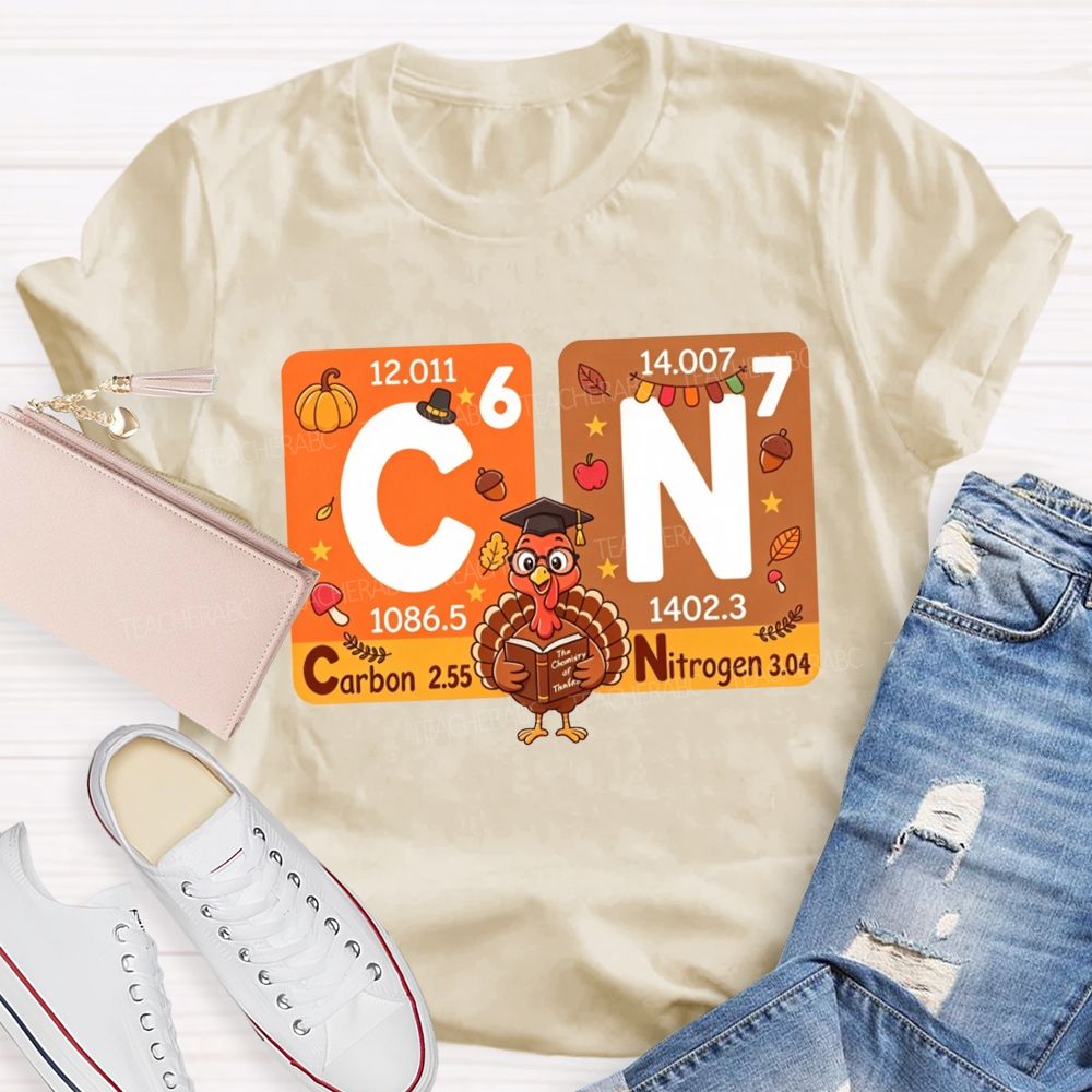 Fall Thanksgiving Turkey Science Teacher T-shirt