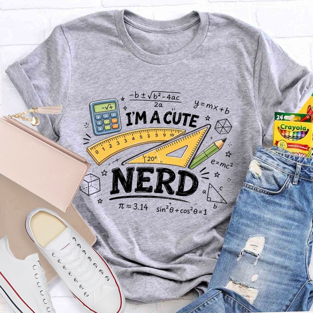 Math Formulas Ruler Calculator Pencil Teacher T-shirt