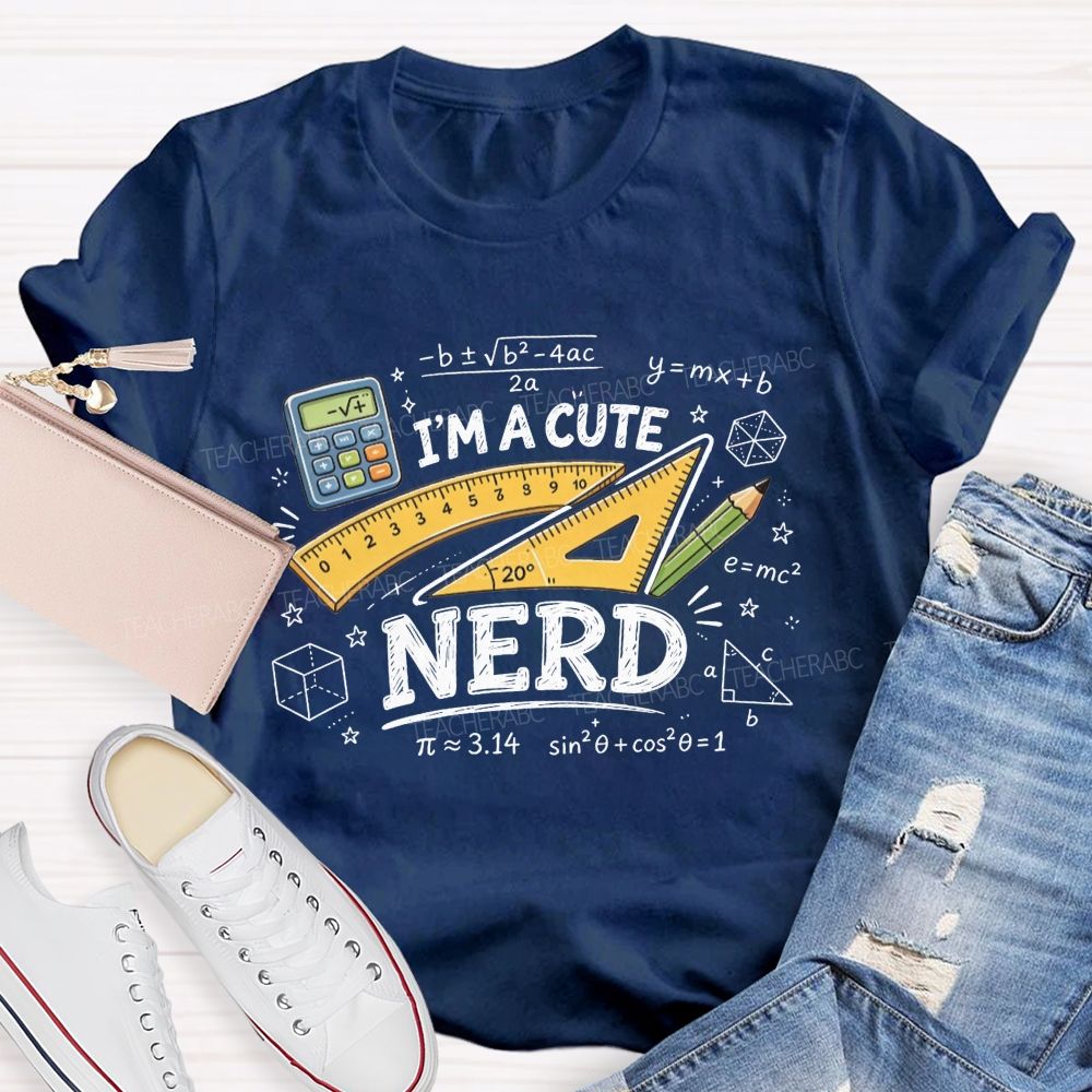 Math Formulas Ruler Calculator Pencil Teacher T-shirt