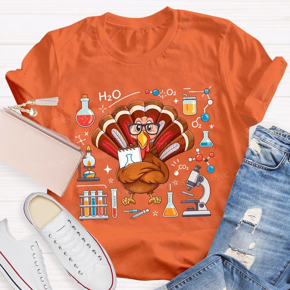 Science Teacher Thanksgiving Turkey Teacher T-shirt