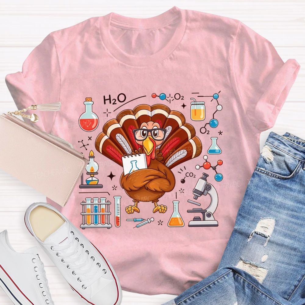 Science Teacher Thanksgiving Turkey Teacher T-shirt