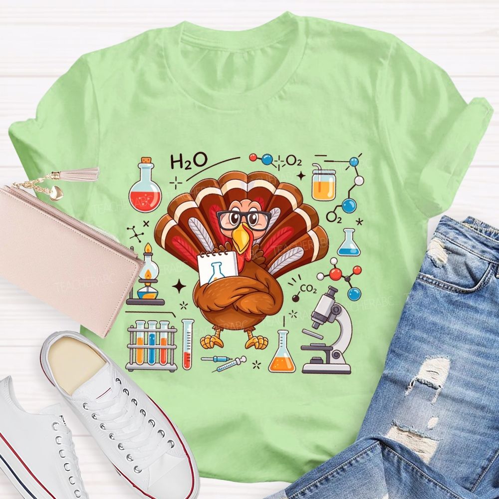 Science Teacher Thanksgiving Turkey Teacher T-shirt