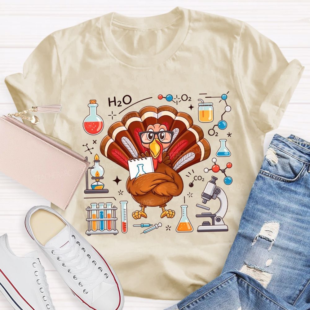 Science Teacher Thanksgiving Turkey Teacher T-shirt