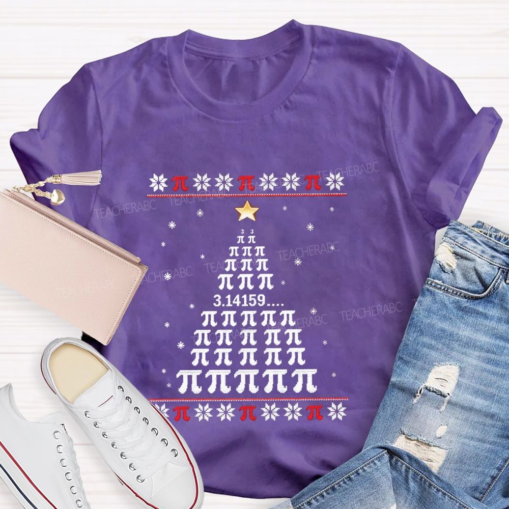 Christmas Math Pi Christmas Tree Teacher T-Shirt