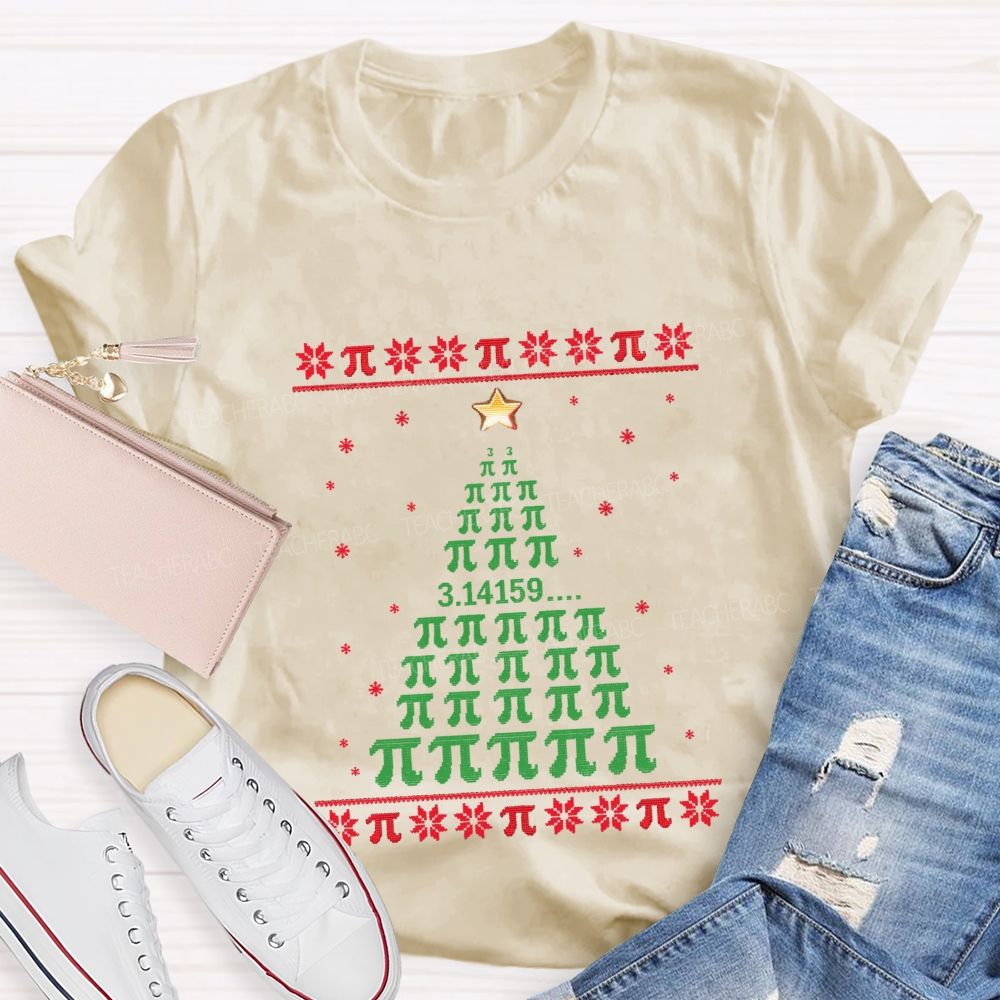 Christmas Math Pi Christmas Tree Teacher T-Shirt