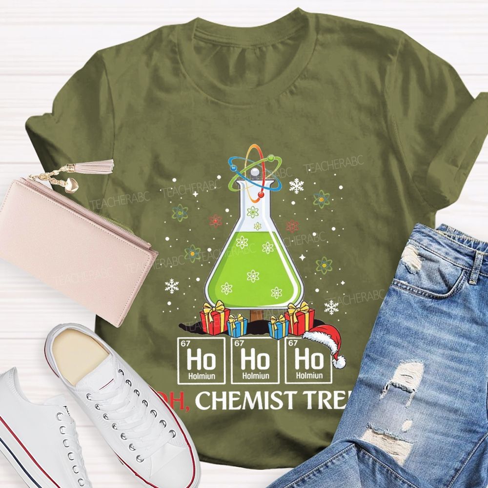Ho Ho Ho H Chemist Tree Christmas Science Teacher T-shirt
