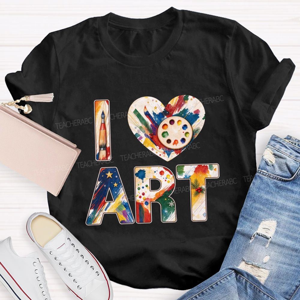 I Love Math Christmas Flower Teacher T-shirt