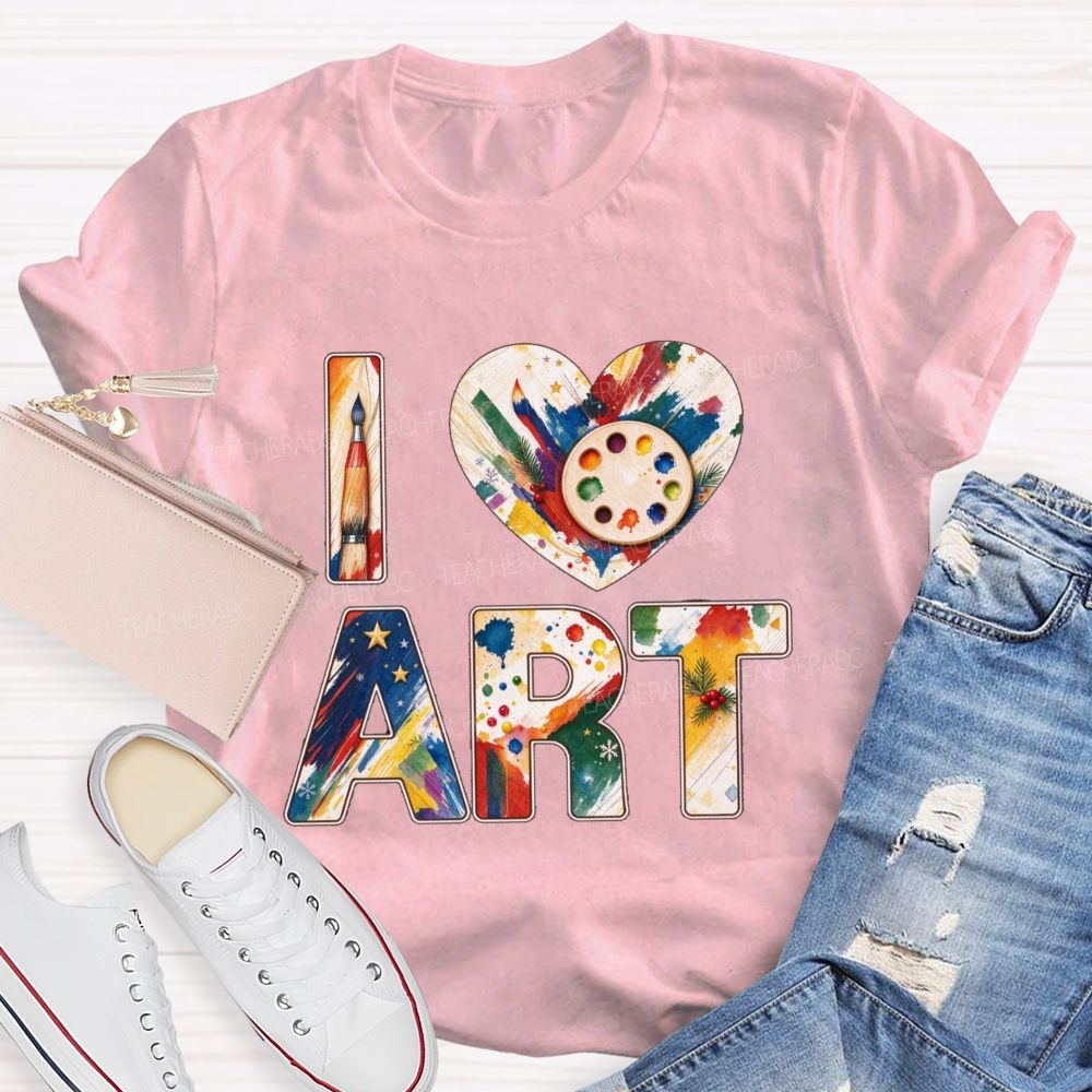 I Love Math Christmas Flower Teacher T-shirt