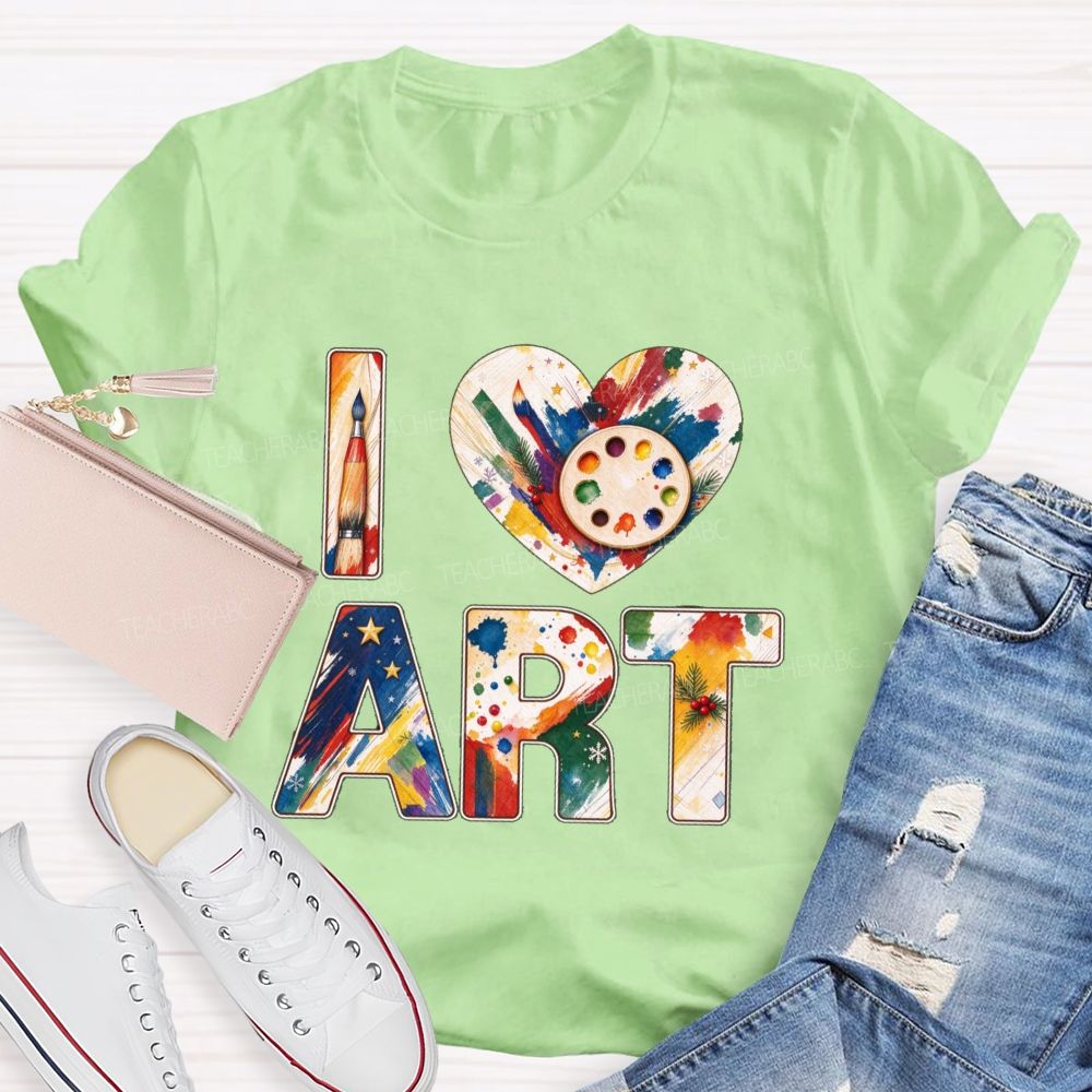 I Love Math Christmas Flower Teacher T-shirt