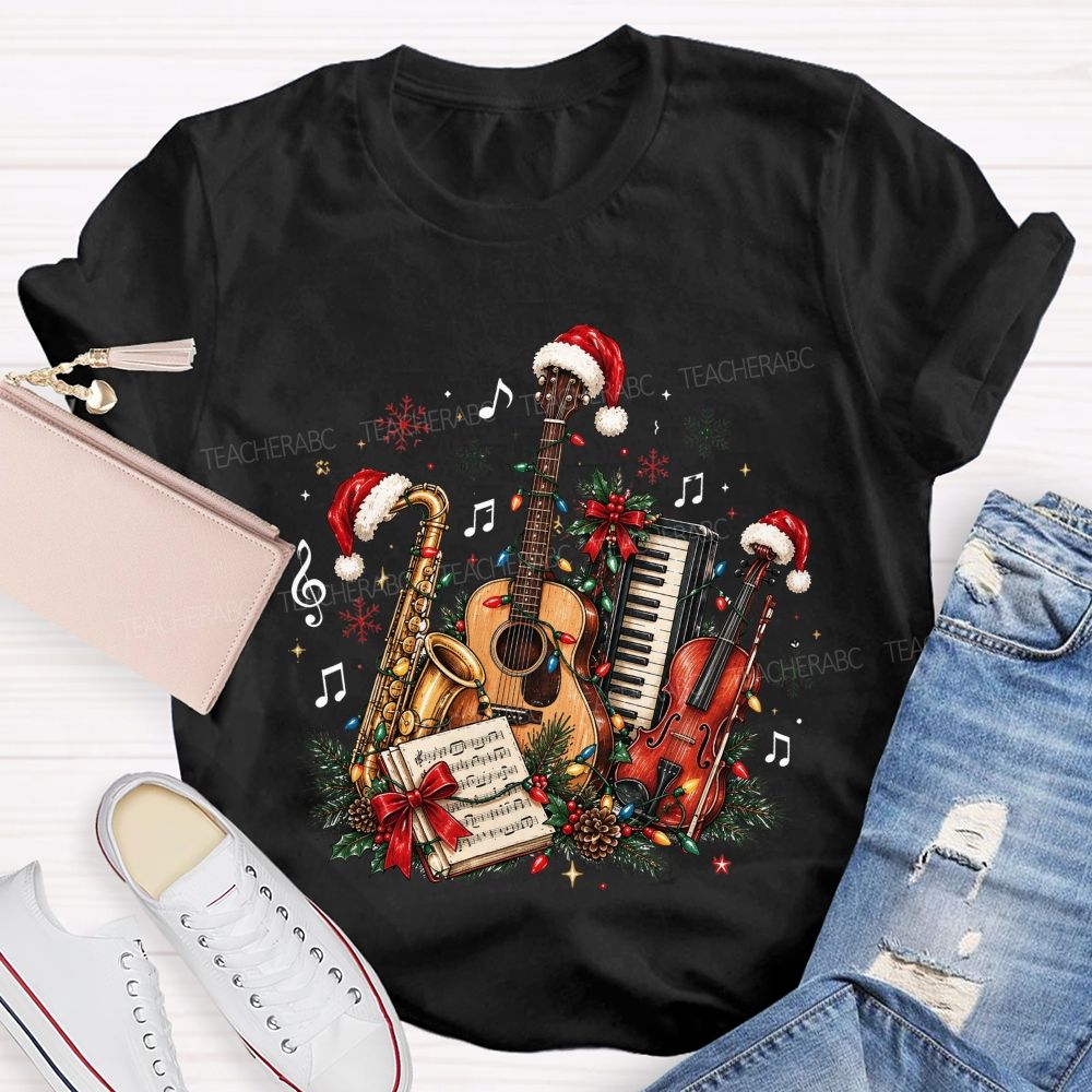 Musician Christmas Instruments Music Teacher T-shirt