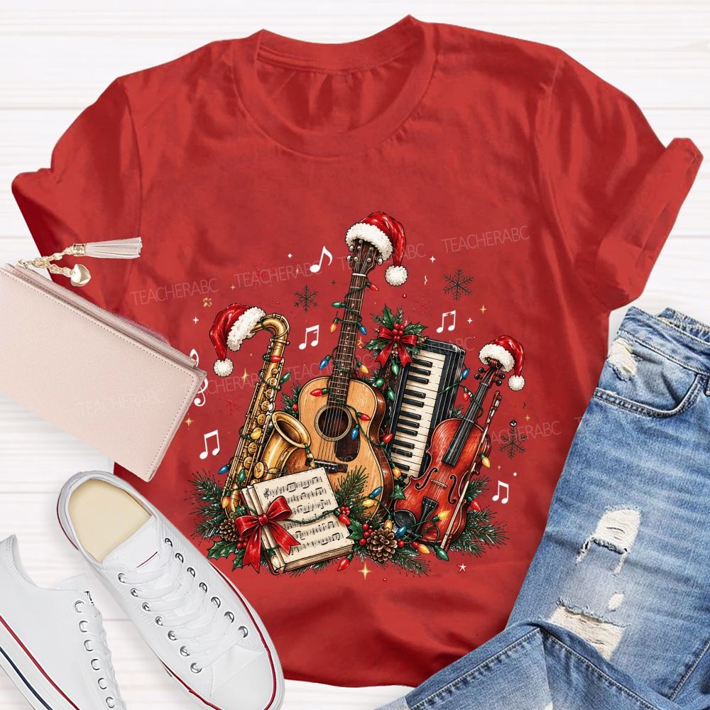 Musician Christmas Instruments Music Teacher T-shirt