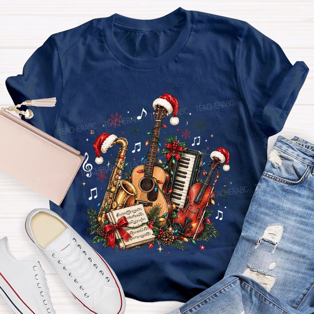 Musician Christmas Instruments Music Teacher T-shirt