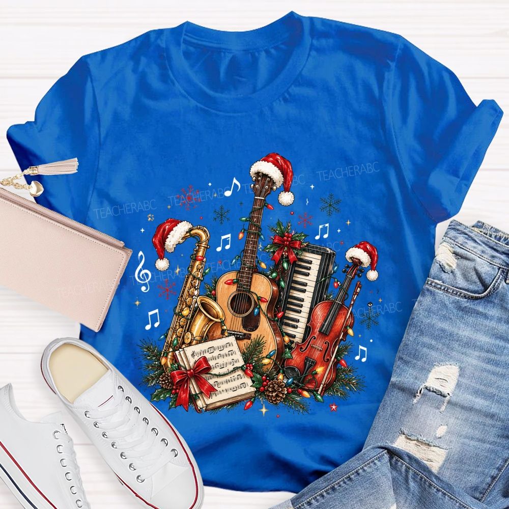 Musician Christmas Instruments Music Teacher T-shirt