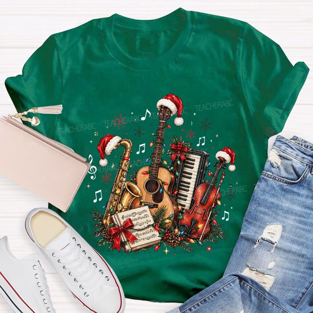 Musician Christmas Instruments Music Teacher T-shirt