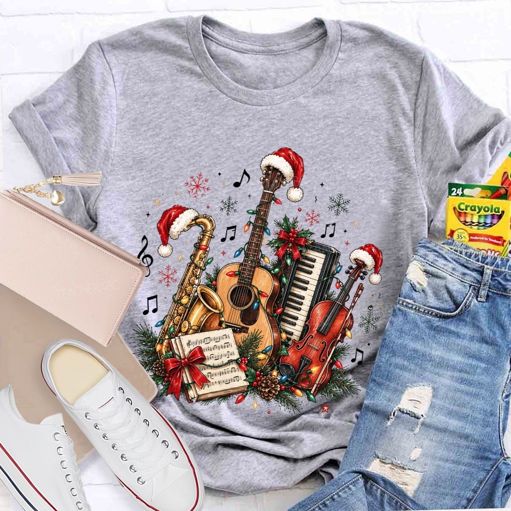Musician Christmas Instruments Music Teacher T-shirt