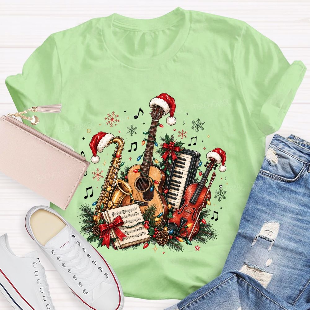 Musician Christmas Instruments Music Teacher T-shirt