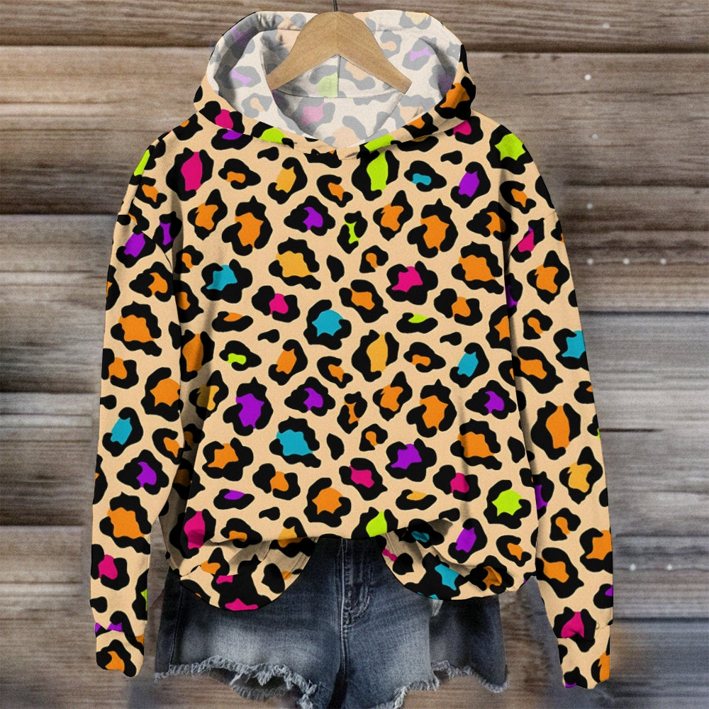Colorful Leopard Printed Hoodie