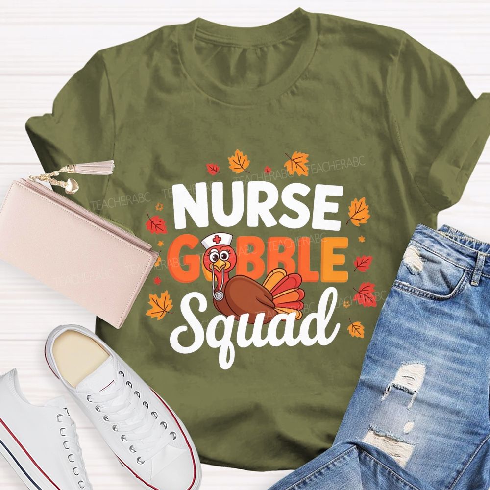 Nurse Gobble Squad Thanksgiving Nurse T-shirt