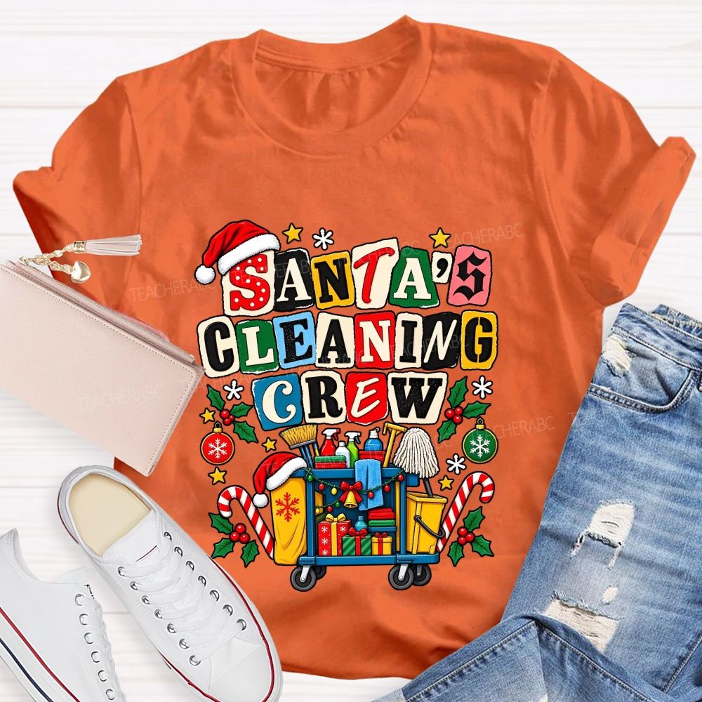 Santa'S Cleaning Crew Christmas School Custodian T-shirt