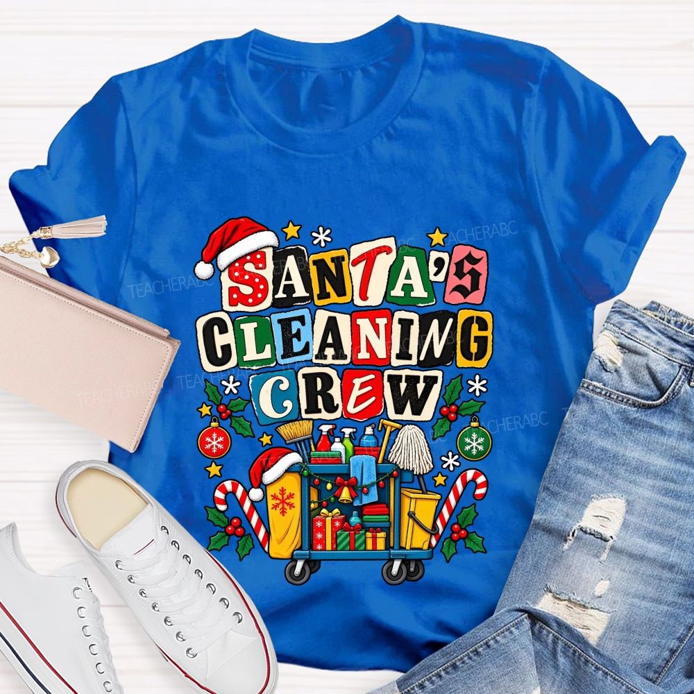 Santa'S Cleaning Crew Christmas School Custodian T-shirt