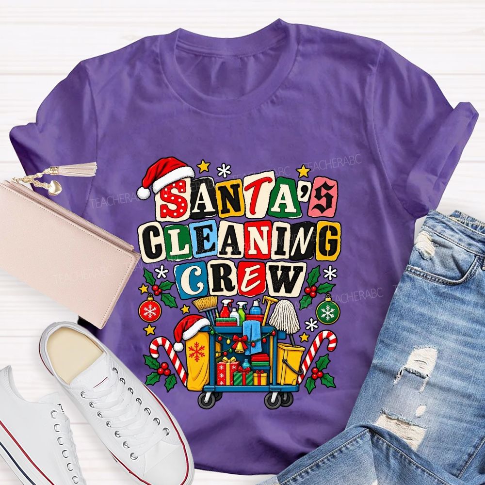 Santa'S Cleaning Crew Christmas School Custodian T-shirt