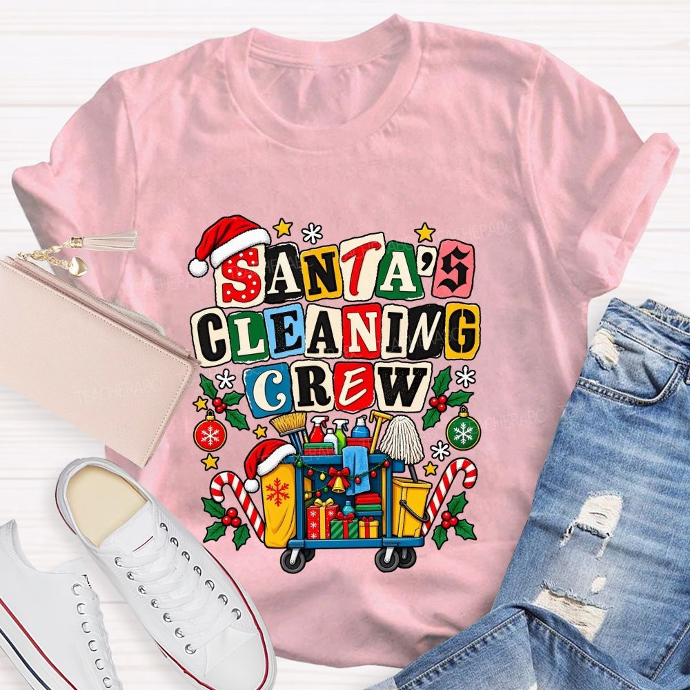 Santa'S Cleaning Crew Christmas School Custodian T-shirt