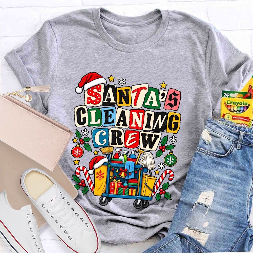 Santa'S Cleaning Crew Christmas School Custodian T-shirt