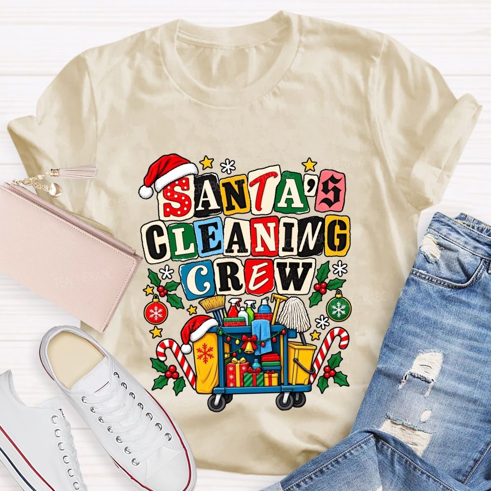 Santa'S Cleaning Crew Christmas School Custodian T-shirt