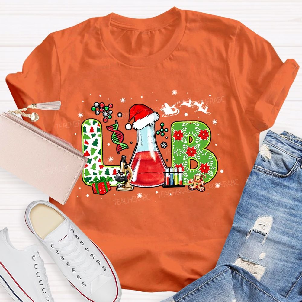 Lab Scientist Holiday Christmas Science Teacher T-shirt