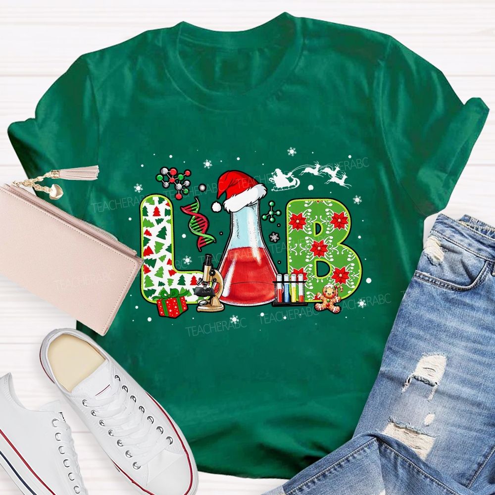 Lab Scientist Holiday Christmas Science Teacher T-shirt