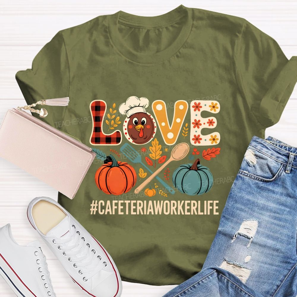 Pumpkin Thankful Cafeteriaworkerlife Teacher T-shirt
