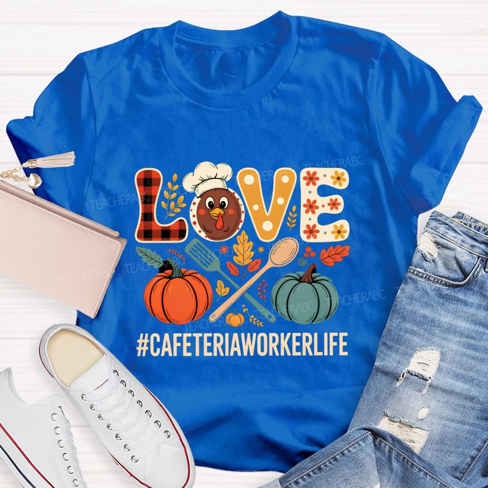 Pumpkin Thankful Cafeteriaworkerlife Teacher T-shirt