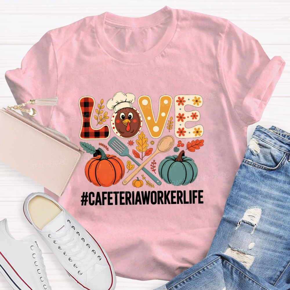 Pumpkin Thankful Cafeteriaworkerlife Teacher T-shirt