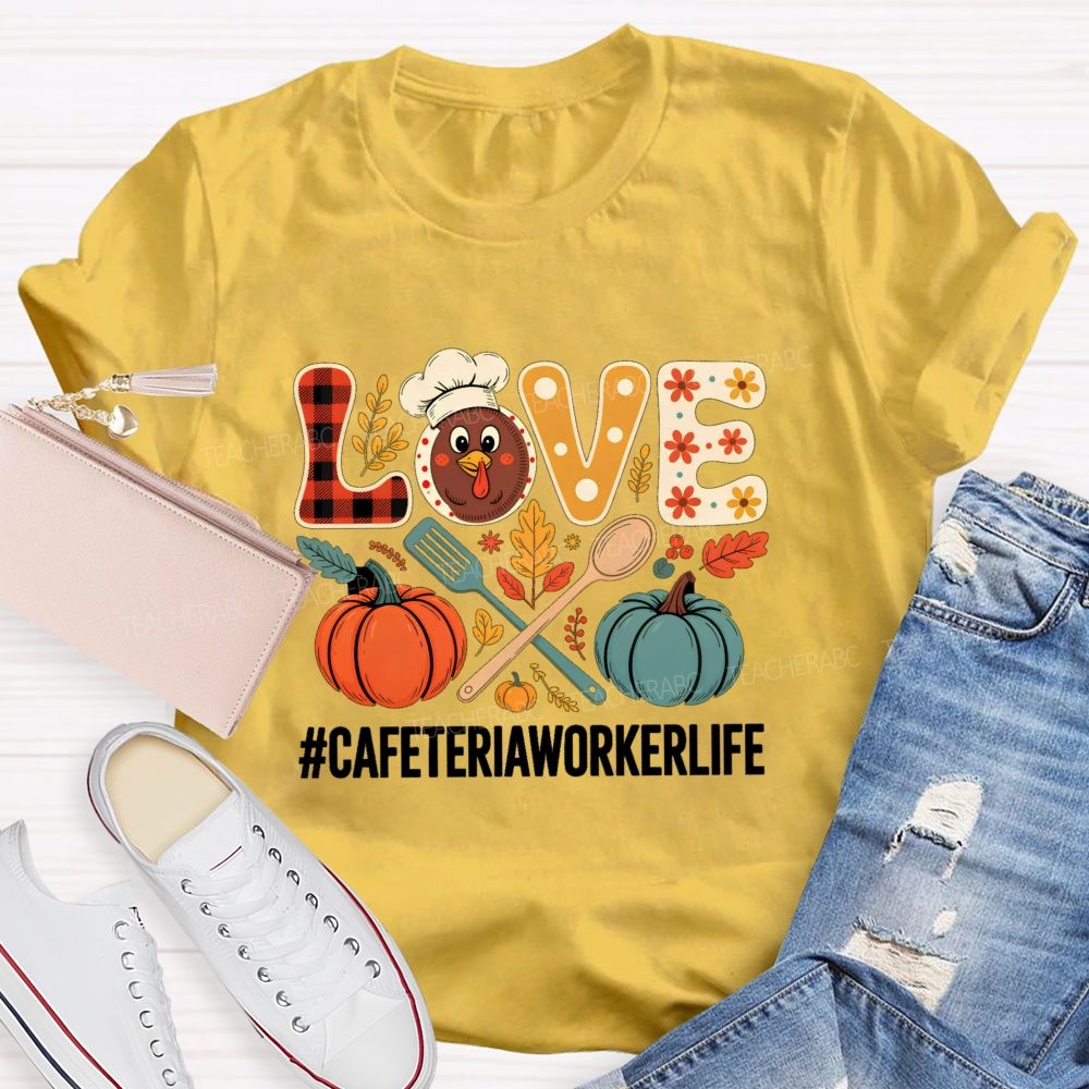 Pumpkin Thankful Cafeteriaworkerlife Teacher T-shirt