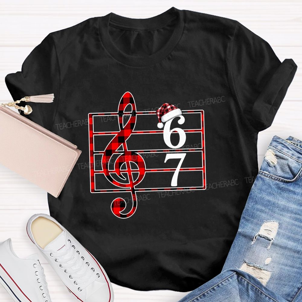 Christmas 6 7 Time Signature Music Teacher T-shirt