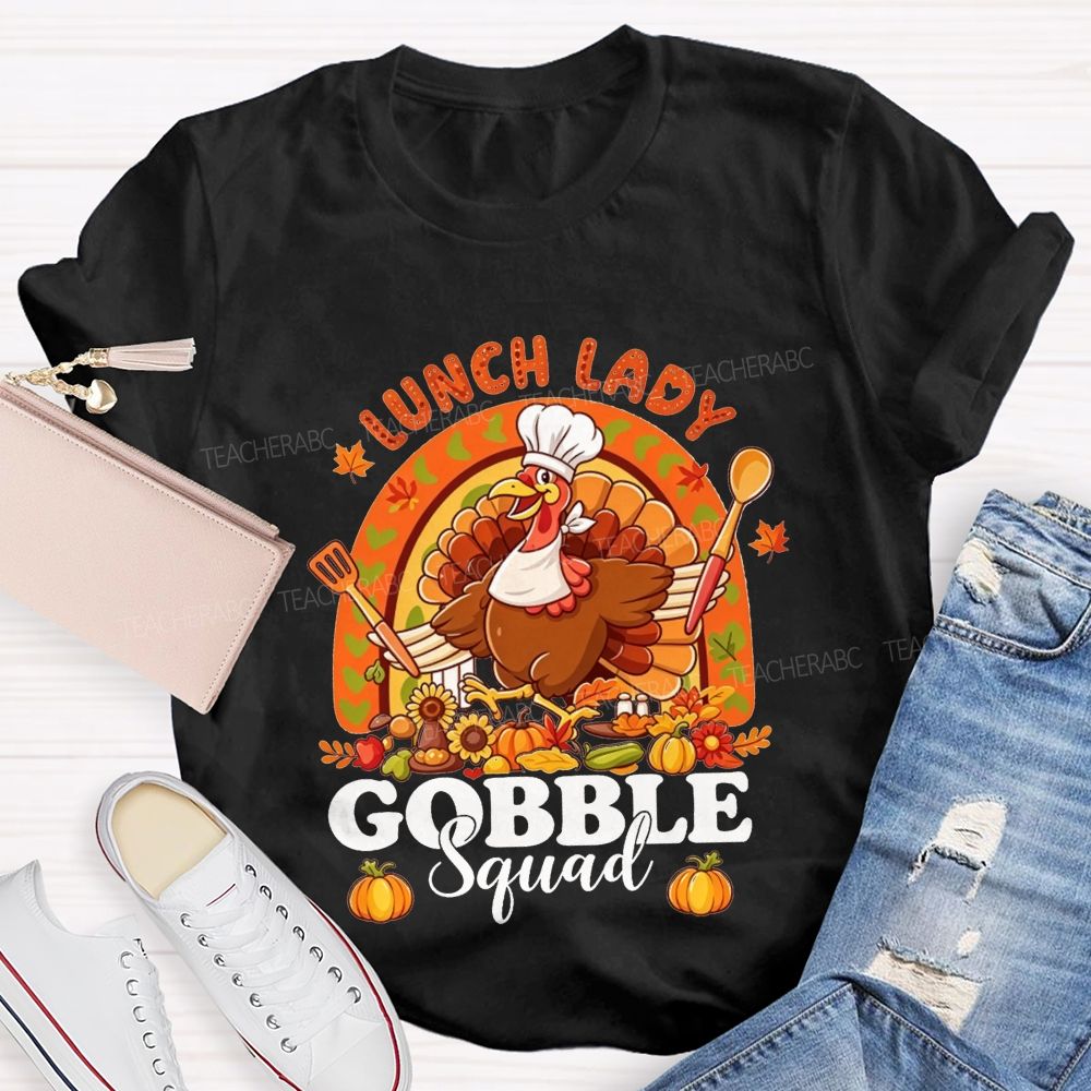 Lunch Lady Gobble Crew Thanksgiving T-shirt