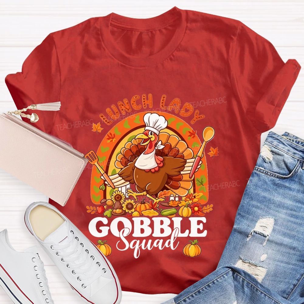 Lunch Lady Gobble Crew Thanksgiving T-shirt