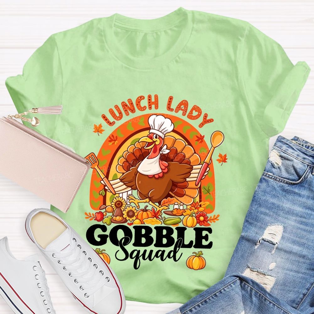 Lunch Lady Gobble Crew Thanksgiving T-shirt