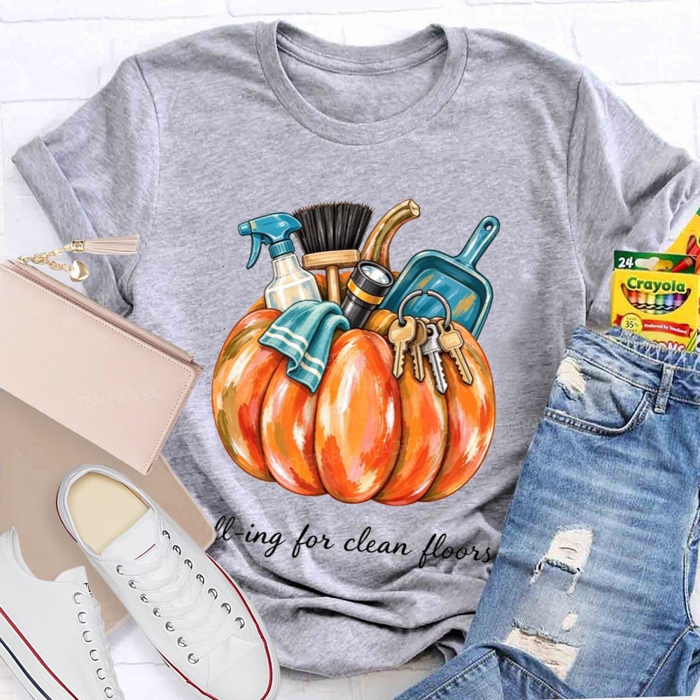 Falling For Clean Floors School Custodian T-shirt