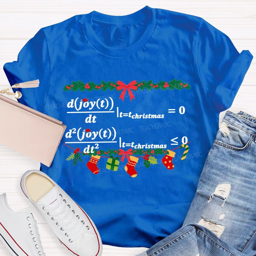Calculus Maths Maximum Christmas Joy Math Teacher T-shirt