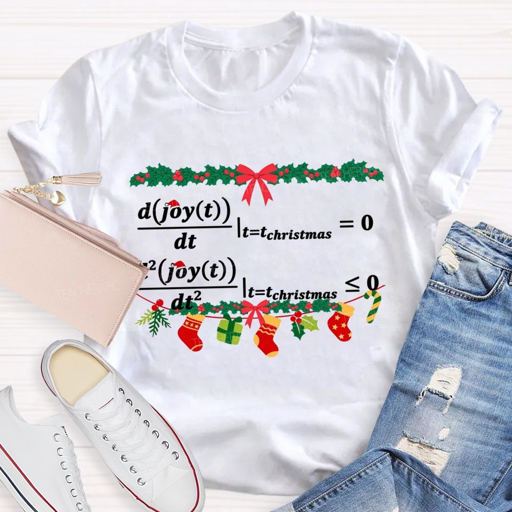 Calculus Maths Maximum Christmas Joy Math Teacher T-shirt